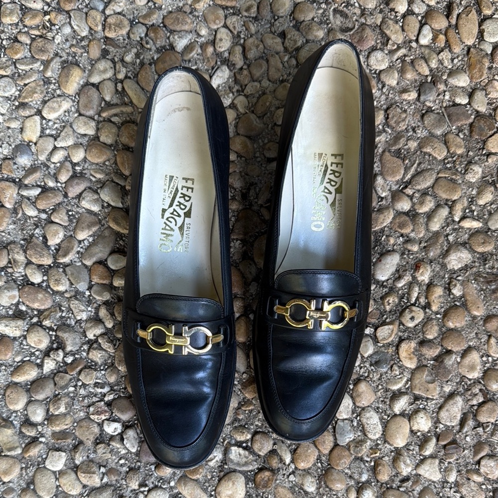 Salvatore Ferragamo Women’s Black Leather Horsebit Loafers